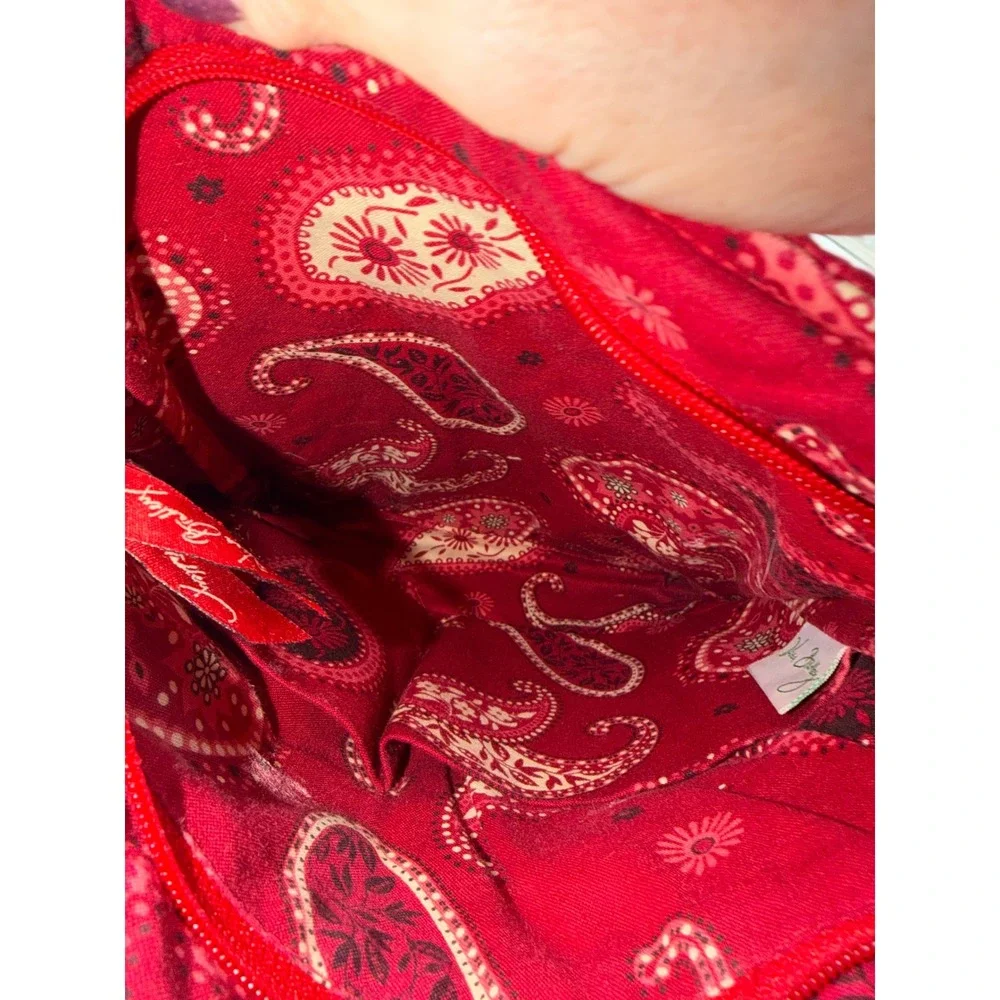 Vera Bradley RETIRED Mesa Red Paisley Quilted Crossbody Bag Adjustable Strap